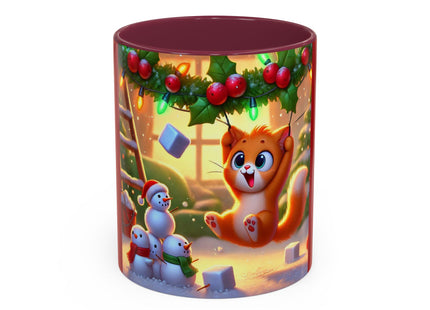 Naughty or Nice Kitten Christmas Colorful Mugs (11oz, 15oz)