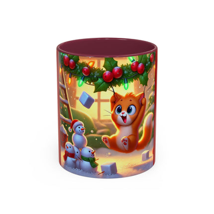 Naughty or Nice Kitten Christmas Colorful Mugs (11oz, 15oz)
