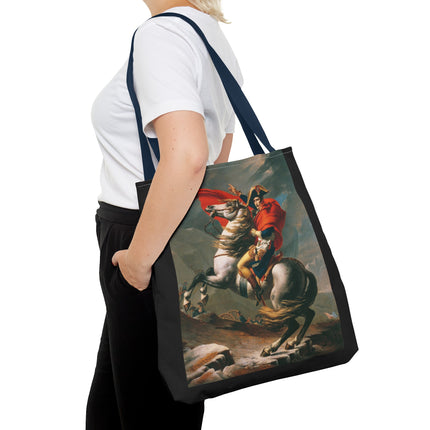 Napoleon Crossing the Alps by Jacques-Louis David Tote Bag (AOP)
