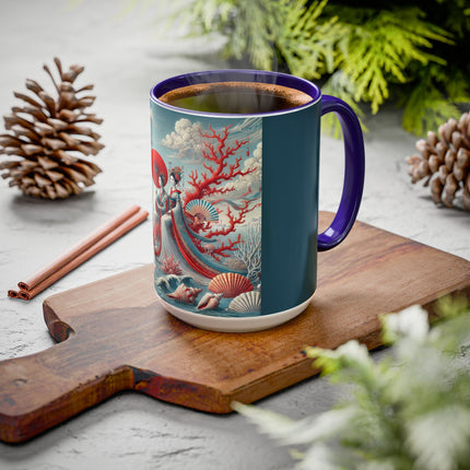 Ladies by the Quiet Sea Colorful Mugs (11oz, 15oz)