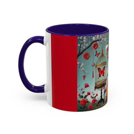 Reading in a Painted Garden Colorful Mugs (11oz, 15oz)