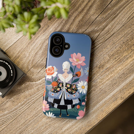 🌸🎀 The Grand Floral Promenade Phone Case – Art Deco Fashion Fantasy