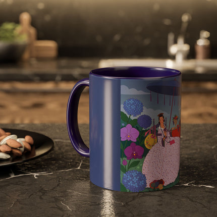 The Lady Of The Garden Tea Party Colorful Mugs – Art Deco Floral Elegance