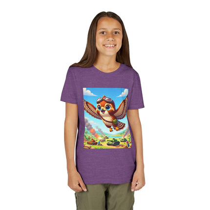 Red-Tailed Hawk in Battle Youth Short Sleeve Tee