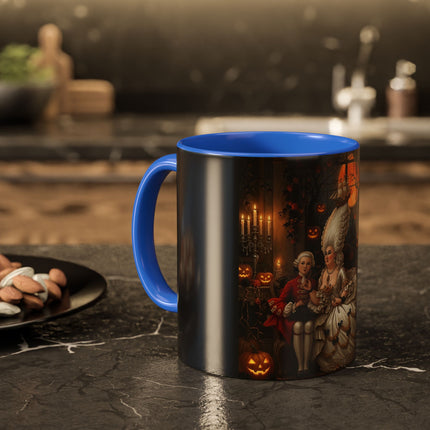 🌙🎃 The Moonlit Pumpkin Parlor Colorful Mug – Elegant Halloween Charm