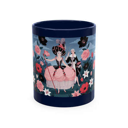 🌹🖤 The Lady Of The Midnight Rose Garden Ceramic Mug – Art Deco Floral Elegance