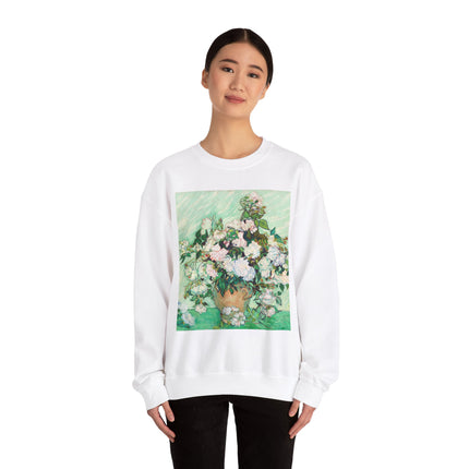 Roses by Vincent Van Gogh Heavy Blend™ Crewneck Sweatshirt