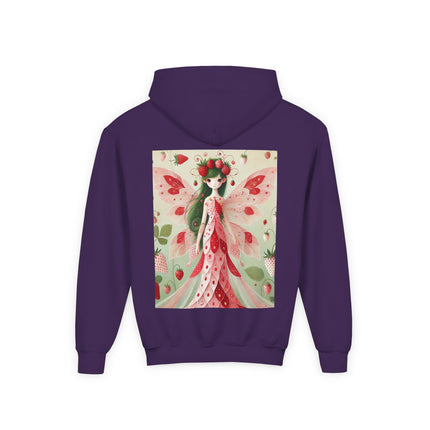 Strawberry Fairy Delight Youth Hooded Sweatshirt – Sweet Magic & Summer Charm
