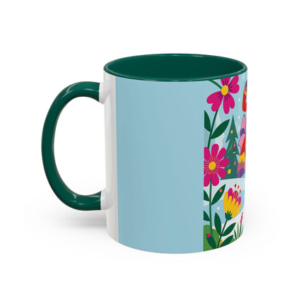 🌸🎄 Christmas In The Winter Garden Colorful Mug – Whimsical Holiday Fantasy