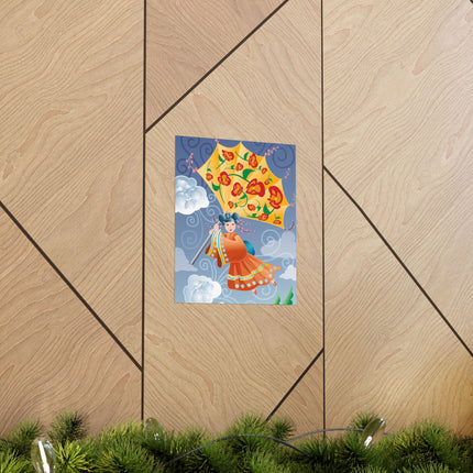 Flight of Blossoms Premium Matte Vertical Posters