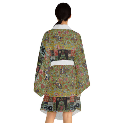 Chinois et Japonais 2 by Auguste Racinet Long Sleeve Kimono Robe (AOP)