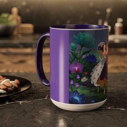The Ladies Of The Moonlit Garden Colorful Mugs – Art Deco Floral Elegance