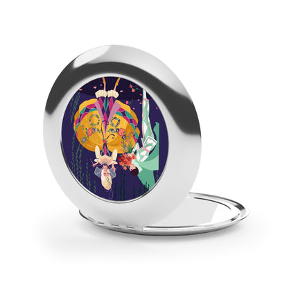 Enchanted Courtship Compact Mirror – Whimsical Elegance & Floral Romance