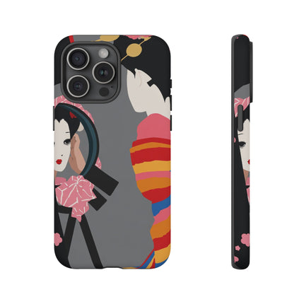 Geisha Mirror Phone Case – Elegant Reflection & Timeless Beauty