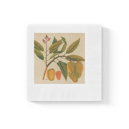 Album of watercolors of Asian fruits and flowers Pl.21 by Anonymous White Coined Napkins