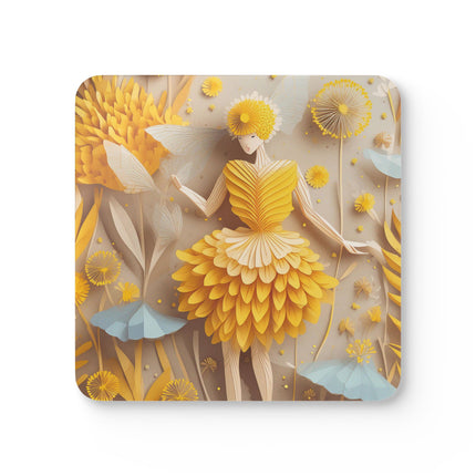 Dandelion Fairy Corkwood Coaster Set