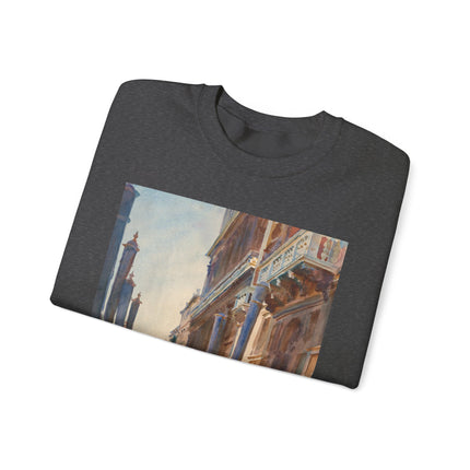 Gondola Moorings on the Grand Canal by John Singer Sargent Heavy Blend™ Crewneck Sweatshirt