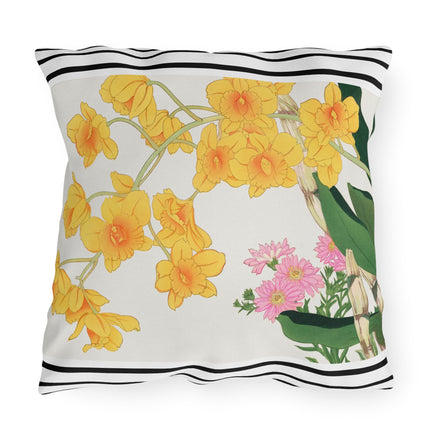 Golden Bow Orchid by Tanigami Kônan Outdoor Pillows