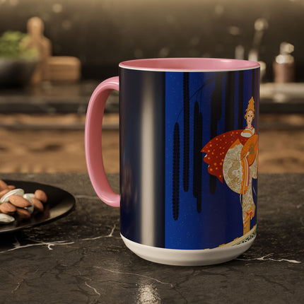 Celestial Melody Colorful Mug (11oz, 15oz) – Musical Grace, Starlit Beauty & Art Deco Elegance