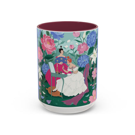 The Ladies Of The Blossoming Vanity Colorful Mugs – Art Deco Floral Elegance