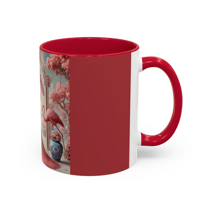Petals, Porcelain, and Flamingos Colorful Mugs (11oz, 15oz)