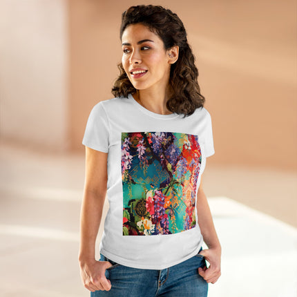Golden Wisteria Symphony Women's Midweight Cotton Tee