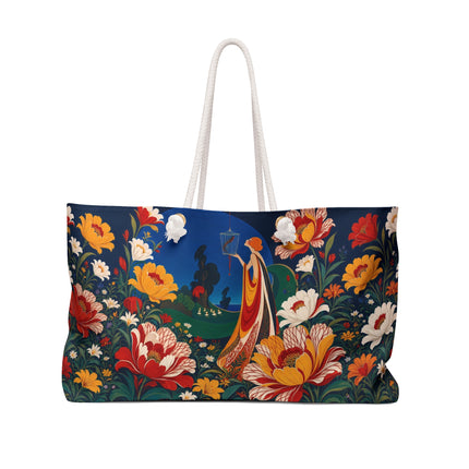 🌺🐦 The Enchanted Birdcage Garden Weekender Bag – Art Deco Floral Fantasy