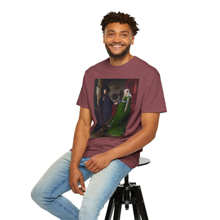 Arnolfini Portrait by Jan Van Eyck Unisex Garment-Dyed T-shirt