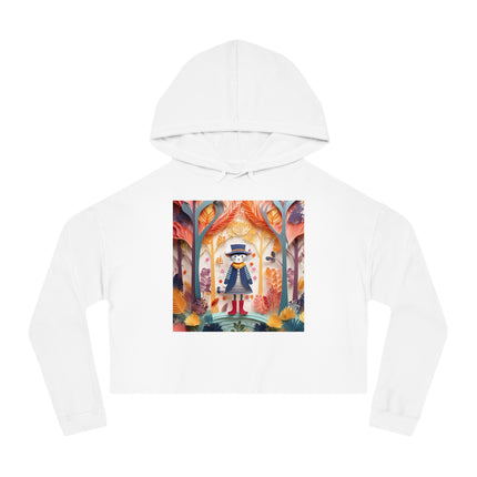 Cat in Boots in the Enchanted Forest Cropped Hooded Sweatshirt