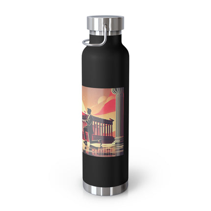 Art Deco Valentine's Romance Copper Vacuum Insulated Bottle, 22oz