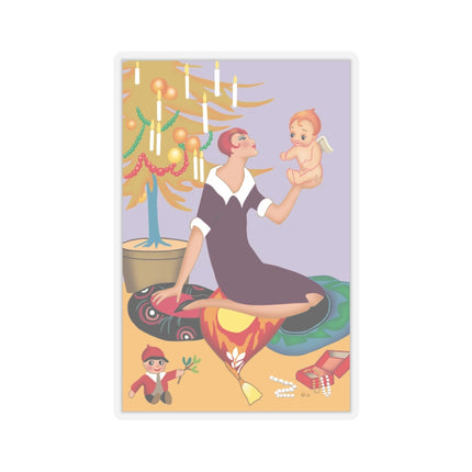 Art Deco Christmas Kiss-Cut Stickers (4 Sizes)
