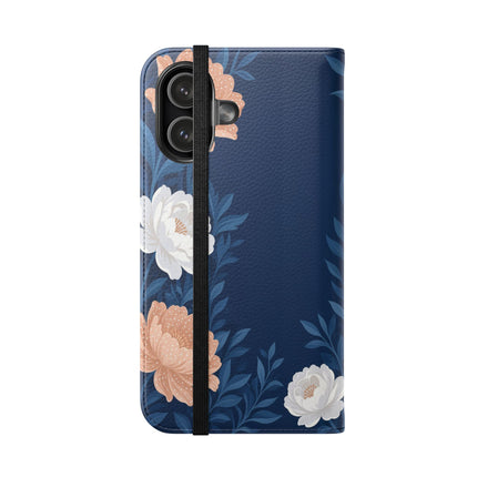 🌙🌸 The Lady Of The Moonlit Flowers Flip Case – Art Deco Floral Reverie