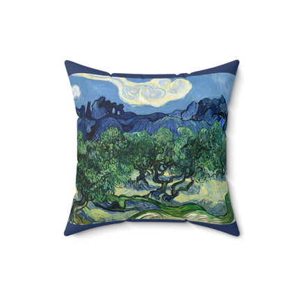 Olive Trees by Vincent Van Gogh Spun Polyester Square Pillow