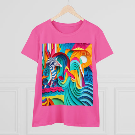 Surfing Zebra Women's Midweight Cotton Tee