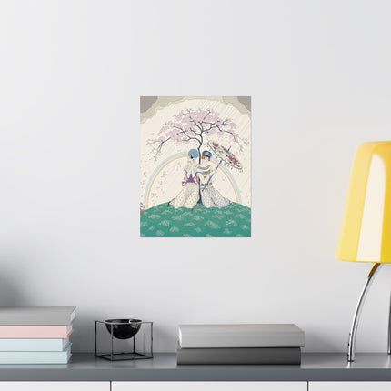 🌸🌈 The Ladies Of The Rainbow Garden Matte Vertical Poster – Art Deco Spring Romance