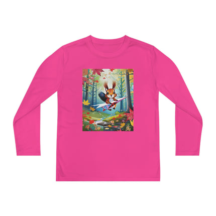 Acorn Aviator Youth Long Sleeve Competitor Tee – Woodland Flight & Whimsical Adventure