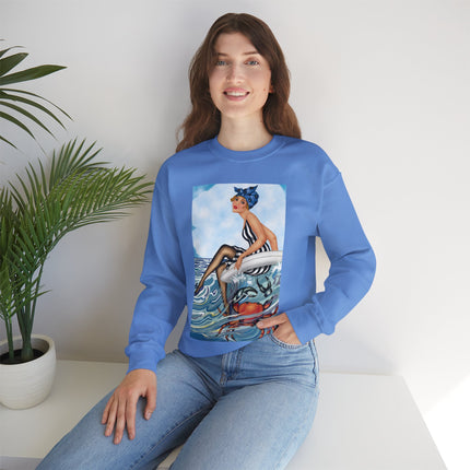 Playful Waves and Fashion Follies Heavy Blend™ Crewneck Sweatshirt