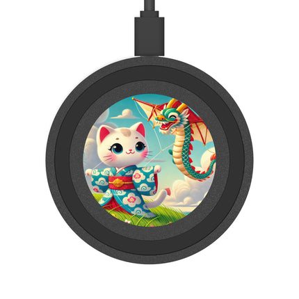 Geisha Kitten and the Dragon Kite Quake Wireless Charging Pad