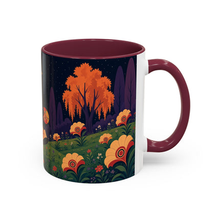 🌙🌼 The Moonlit Floral Dancer Colorful Mug – Art Deco Garden Fantasy