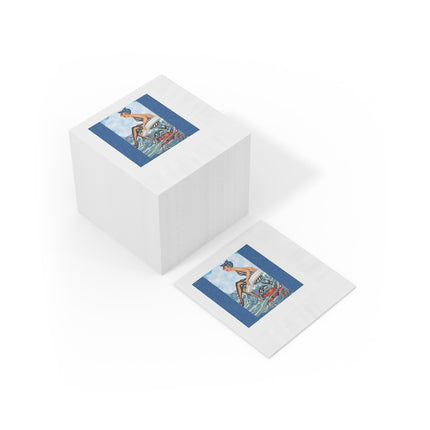 Playful Waves and Fashion Follies White Coined Napkins