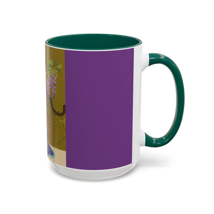 Wisteria Elegance Colorful Mug (11oz, 15oz) – Floral Beauty, Kimono Art & Timeless Grace