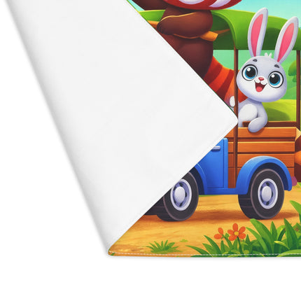 🦒🐼 Safari Friends on the Move Placemat – Whimsical Sunny Savanna Adventure
