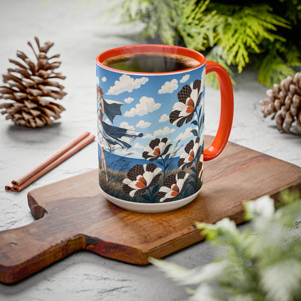 🌊🌼 The Windswept Seaside Promenade Colorful Mug – Art Deco Coastal Elegance