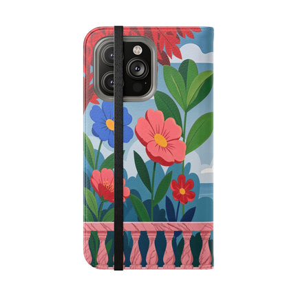 🌺🎭 The Grand Garden Courtship Flip Case – Art Deco Floral Romance