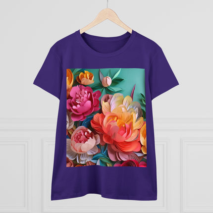 Peonies in Full Bloom Women's Midweight Cotton Tee