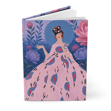 🦜🌸 The Lady Of The Enchanted Parrot Garden Hardcover Journal – Art Deco Floral Fantasy