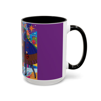 🎄✨ Christmas Among The Twinkling Trees Colorful Mug – Art Deco Holiday Fantasy