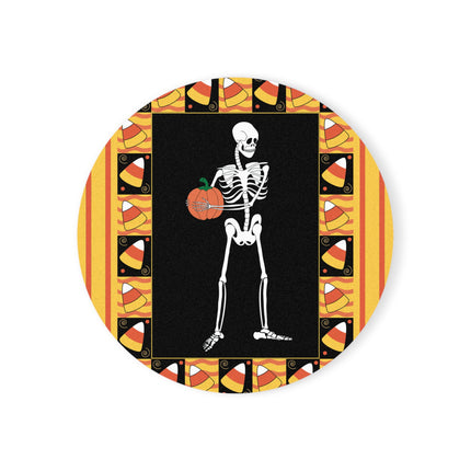 Candy Corn Skeleton Cork Back Coaster