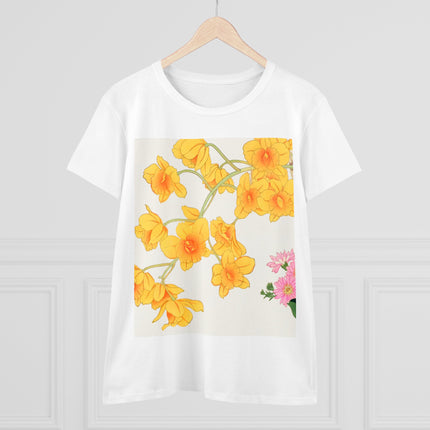 Golden Bow Orchid Women's Midweight Cotton Tee