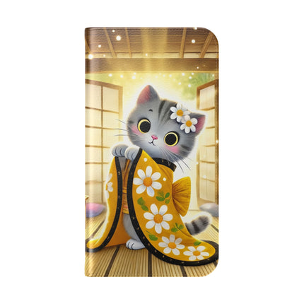 🐱🍵 Playful Kitten in the Tea Room Flip Case – Curious Charm & Cozy Whimsy